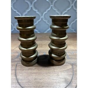 Solid Brass Candlesticks‎ Each One Weighs About 4 Pounds Very Heavy